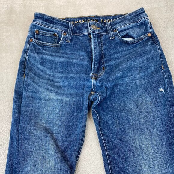 American Eagle Outfitters Mens Jeans 30x34 Relaxed Fit Mid-Rise Blue Denim Casua - Picture 9 of 16